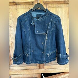 Live A Little Jean Denim Moto Jacket
